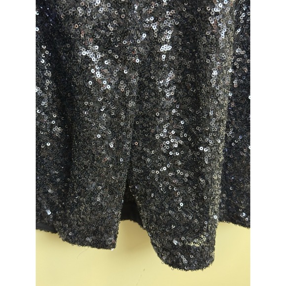 Vintage Y2K Women's Sequin‎ Halter Dress Size M/8 Navy Blue Midi Under The Knee - Picture 10 of 10
